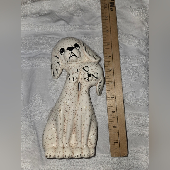 Source Unknown Other - Vintage MCM Speckled Ceramic Dog Figurine Good Used Condition